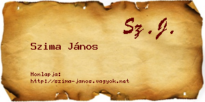 Szima János névjegykártya