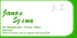 janos szima business card